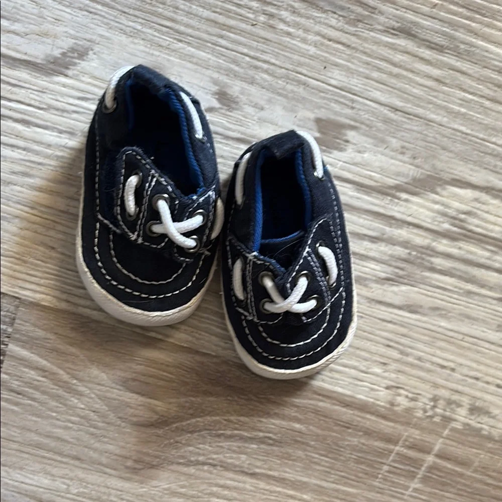 Koala Kids Blue and White Baby Boat Shoes